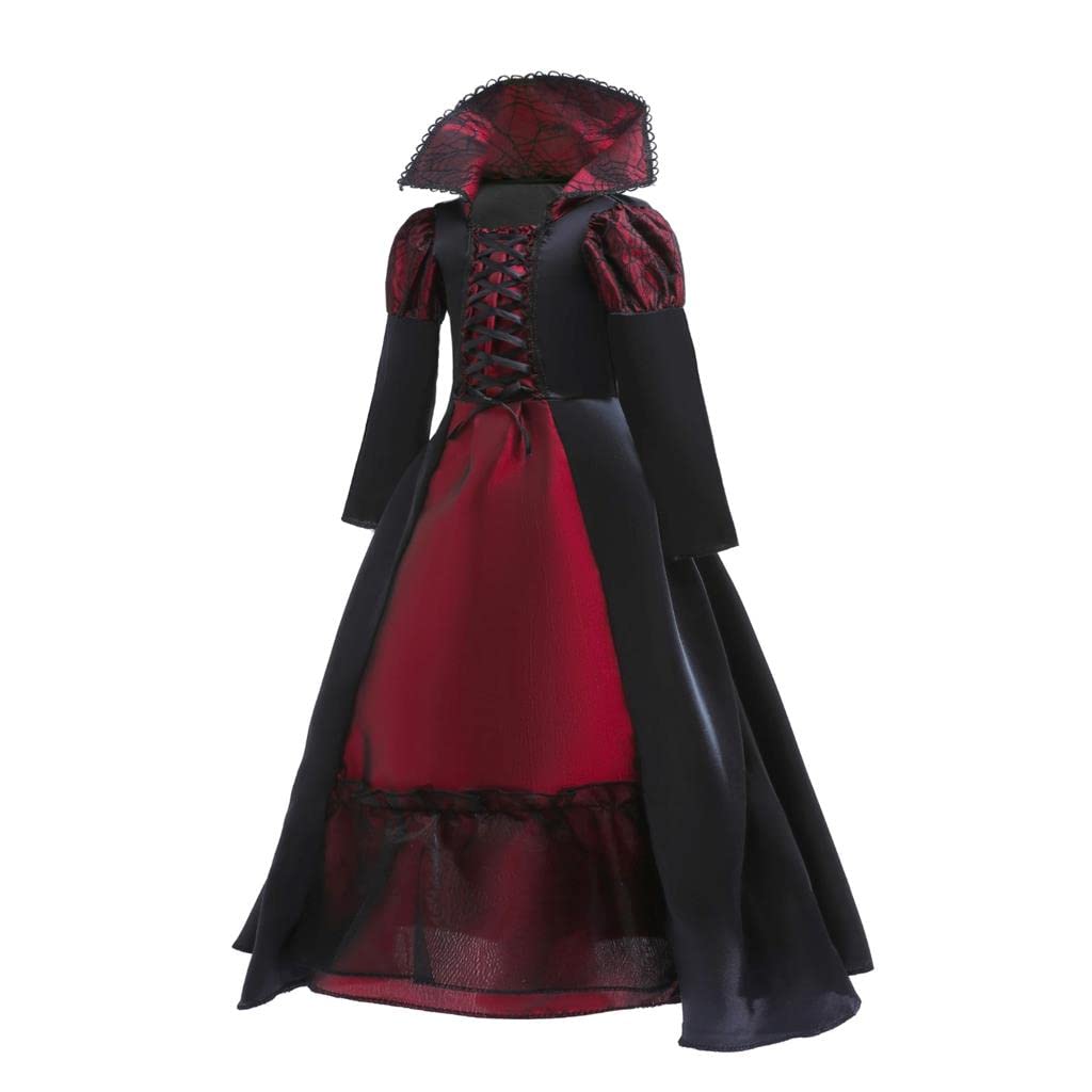 Dressy Daisy Little Girls Noble Medieval Royal Gothic Vampire Queen Halloween Costume Fancy Dress Up with Choker Size 5-6, M