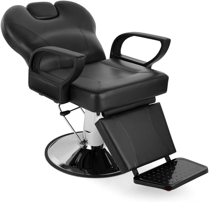 Salon Chair for Hair Stylist, 360 Degree Rotating Barber Chair with Heavy Duty Hydraulic Pump, Spa Beauty Equipment for Hair Stylists, Tattoo Artists, Cosmetologists (Black)