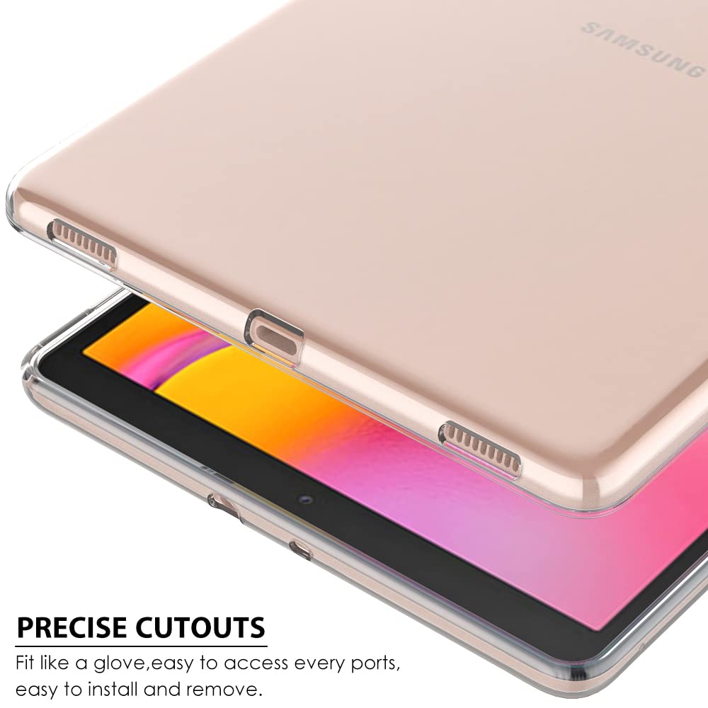 Puxicu Clear Case For Galaxy Tab A 10.1, Slim Design Flexible Soft Tpu Protective Cover For Samsung Galaxy Tab A 10.1-Inch 2019