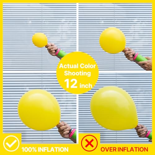 PartyWoo Yellow Balloons 120pcs Different Sizes of 18 12 10 5 Inch Matte Yellow Latex Balloon Arch Kit Garland for Easter ...