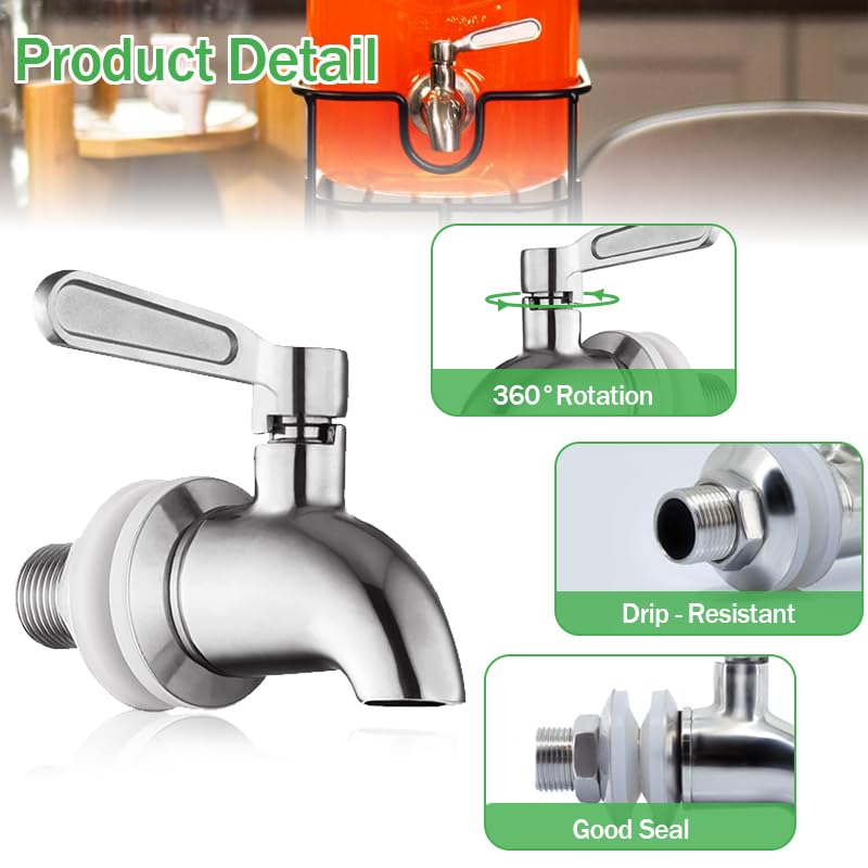 hgzaccompany Stainless Steel Spigot For Drink Dispenser, Replacement Metal Spigot For Beverage Dispenser, Water Dispenser ...