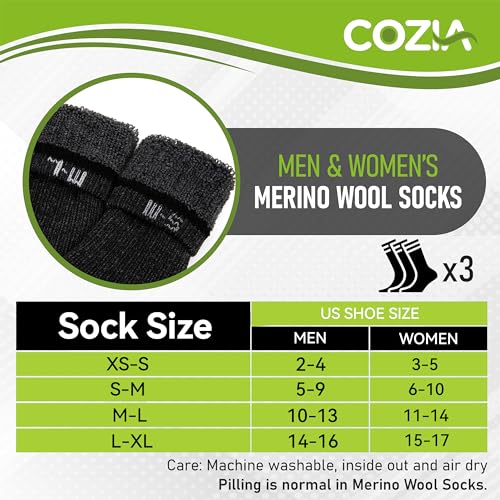COZIA Merino Wool Socks for Men & Women Casual Warm Winter Cozy Thermal Socks