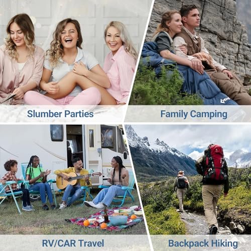 KingCamp Sleeping Bag for Adults, Cold Weather & Warm XL Big and Tall Flannel Sleeping Bags with Compression Sack Portable...