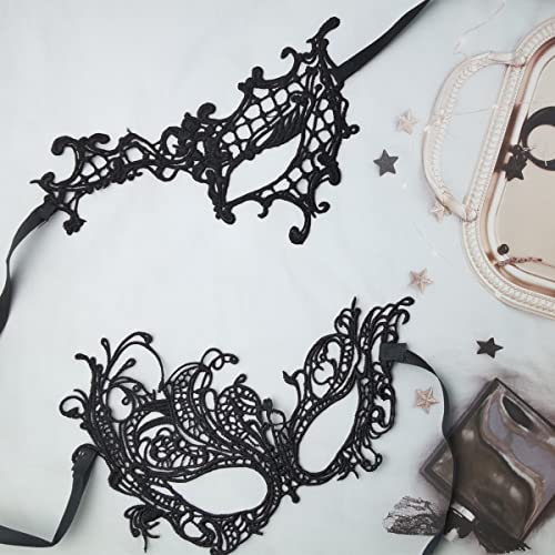 TIHOOD 30PCS Lace Mask Masquerade Venetian Eyemask Halloween Sexy Woman Lace Mask for Halloween Masquerade Carnival Party ...