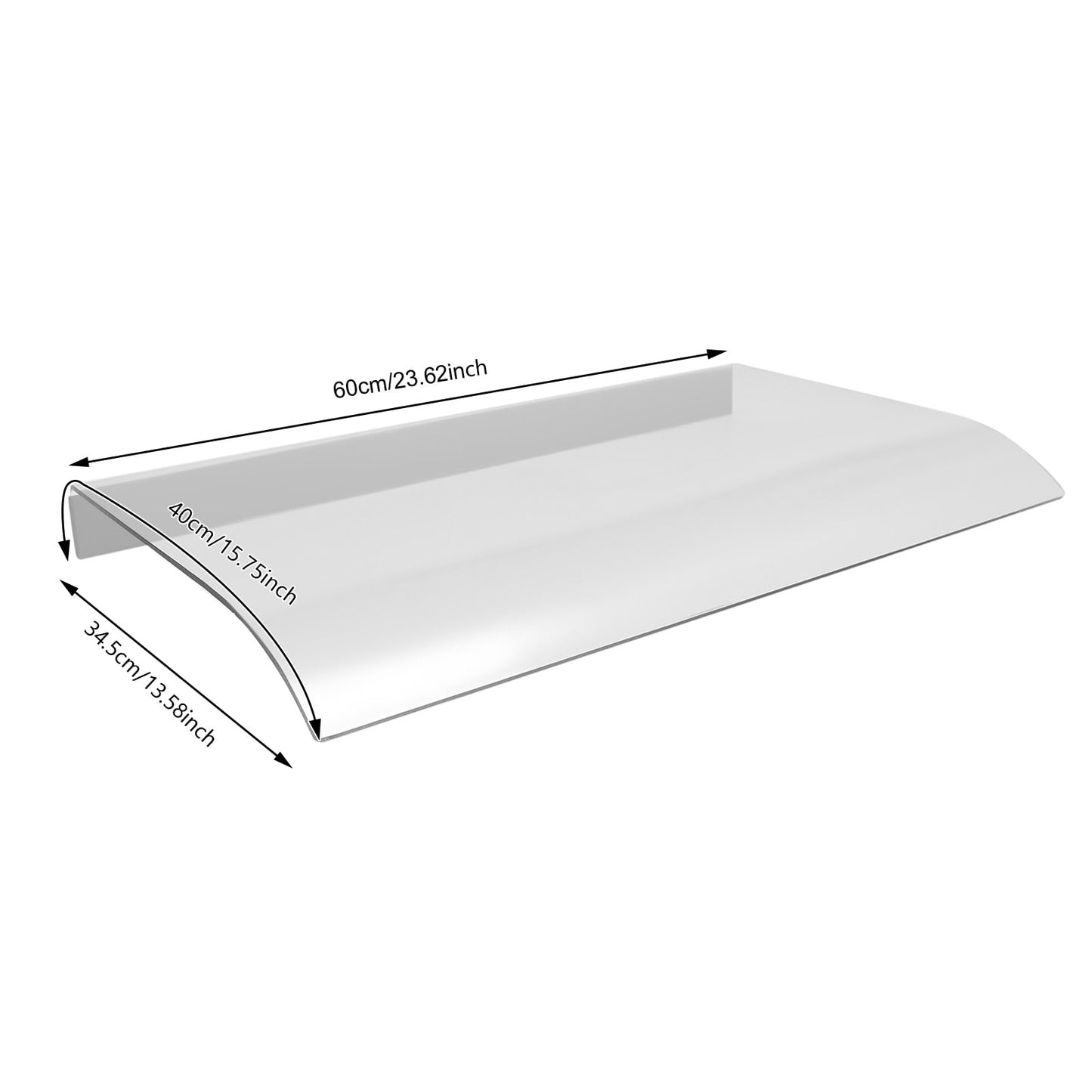 Awning Canopy,Clear Rain Shelter Cover,Window Awning Door Canopy, Patio Awning Canopy,Door Awning Polycarbonate Outdoor Entrance Awning for Front & Rear Doors Windows (Clear, 13.58 * 23.62")
