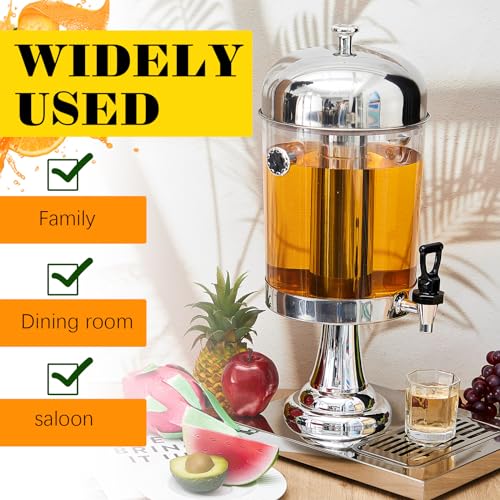 Gisafai 2 Pcs 2 Gallon Drink Dispensers for Parties, Beverage Dispenser with Stand, Stainless Steel Hot Cold Juice Dispens...