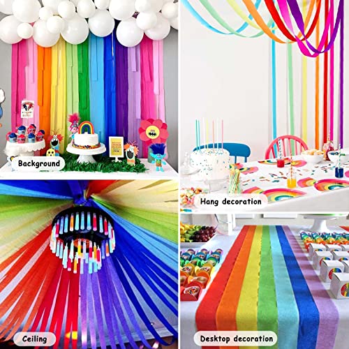 12 Rolls Crepe Paper Streamers, 12 Colors Streamers Party Supplies for Birthday Party Baby Shower Rainbow DIY Christmas Ha...