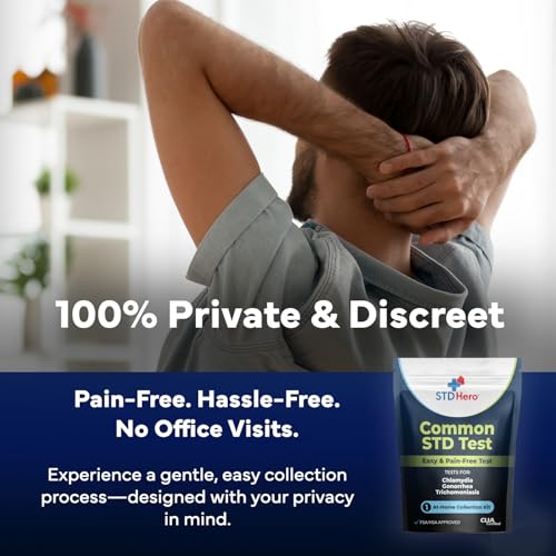 STD Hero At-Home Common STD Test Kit for Women and Men - Test for the Top Four STD's - Includes MGen - Private At-Home Col...