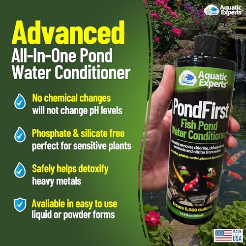 PondFirst Pond Water Conditioner - Concentrated Instant Dechlorinator for Fish Ponds, Makes Water Safe for Koi and Goldfis...