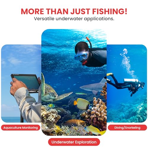 Pyle, Underwater Fishing Camera, LCD Monitor, Night Vision, 7-inch TFT, IP68 Water Resistant, Infrared LED, Removable Sun-...