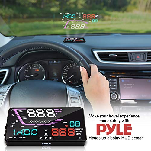 Heads Up Display HUD Screen - Universal 5.5’’ Car Head-Up Windshield Display w/Multi-Color Screen Projector Vehicle Speed,...
