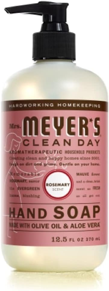 MRS. MEYER'S CLEAN DAY Hand Soap, Made with Essential Oils, Rosemary, 12.5 fl. oz - Pack of 6