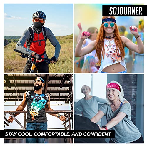 Sojourner Neck Gaiter, Bandana, Buff (9 Pack) - Face Cover for Men, Women, and Teens - Neck Warmer UV Sun Protection Gator