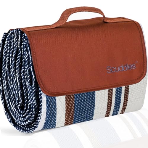 scuddles 60" x 60" Extra Large Outdoor Picnic Blanket – Waterproof, Foldable Travel Mat for Beach, Camping, Grass, Lawn, P...