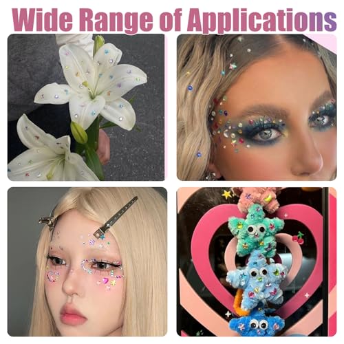 NOOEPC Self Adhesive Face Gems Stickers, Hair Gems Face Jewels Eye Jewels Rhinestones Festival Essentials Rave Accessories...