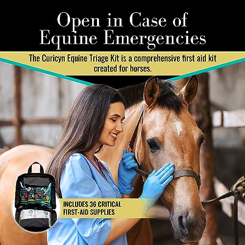 Curicyn Equine Triage Kit - 36 Piece Equine First Aid Kit for Horses - Contains Equine Emergency Essentials Including Hoof...
