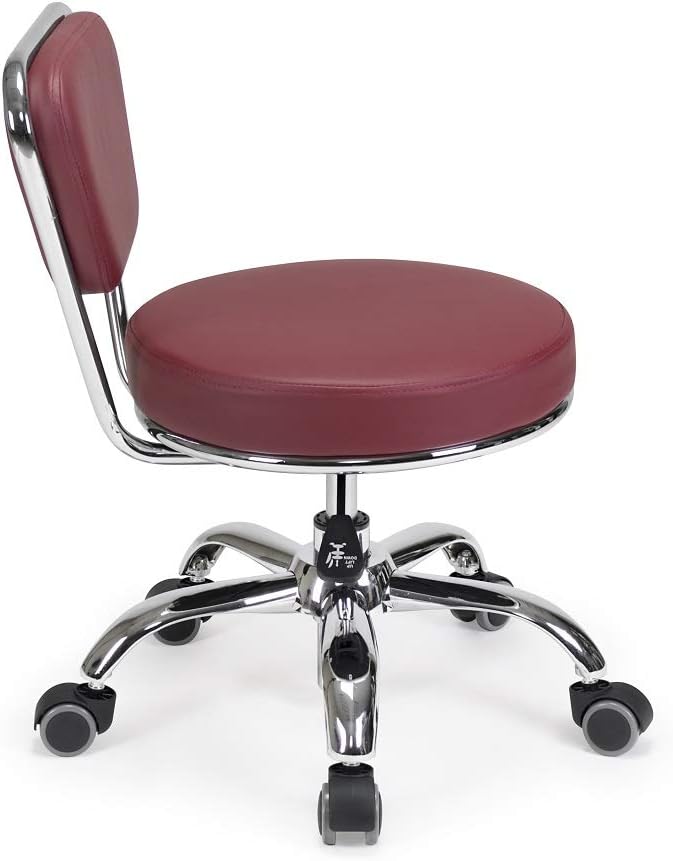 MAYAKOBA Dayton Garage Rolling Seat (Red) Pneumatic, Short Stool with Adjustable Height 13"-15", Perfect for Garage Task, Home Cleaning, Bathroom Short Seat, Technician Task