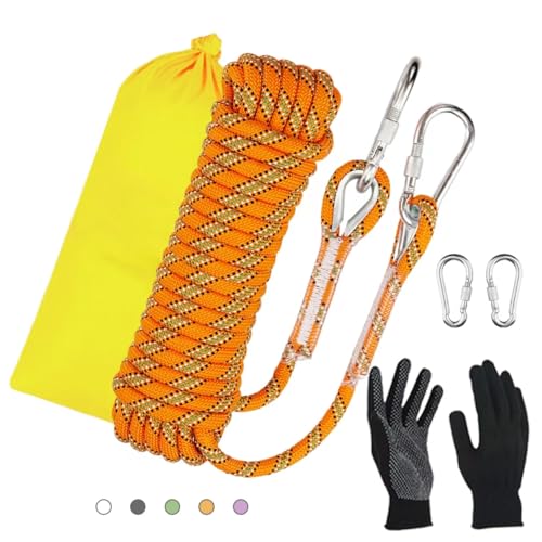 DELLNA 8mm Static Climbing Rope - Heavy Duty Climbing Rope for Rock Climbing, Tree Climbing Gear, Arborist Rope, and Campi...