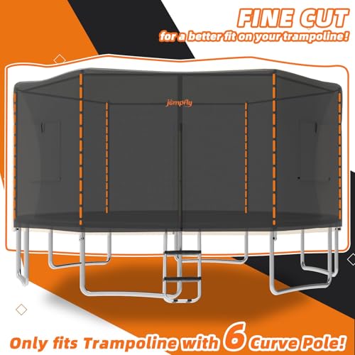 jumpfly 14FT Trampoline Tent for Kids(Tent Only),Fit for 6 Straight Poles Round Trampolines,Trampolien Shade Cover with LE...
