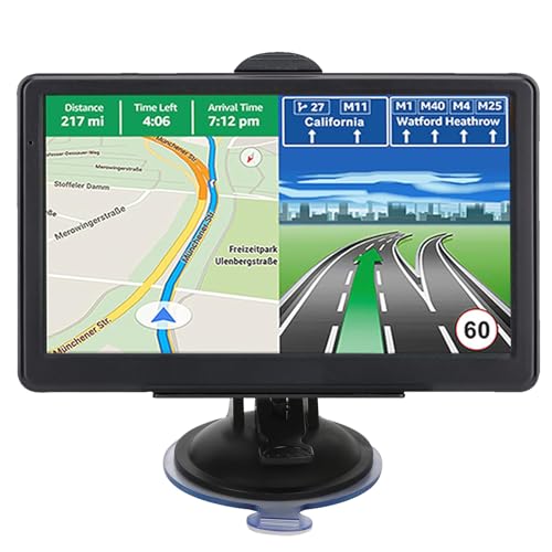 Car GPS Navigation System with 7 inch Display, 2025 Maps, Free Lifetime Updates for RV, Truck, Commercial Drivers, Semi Tr...