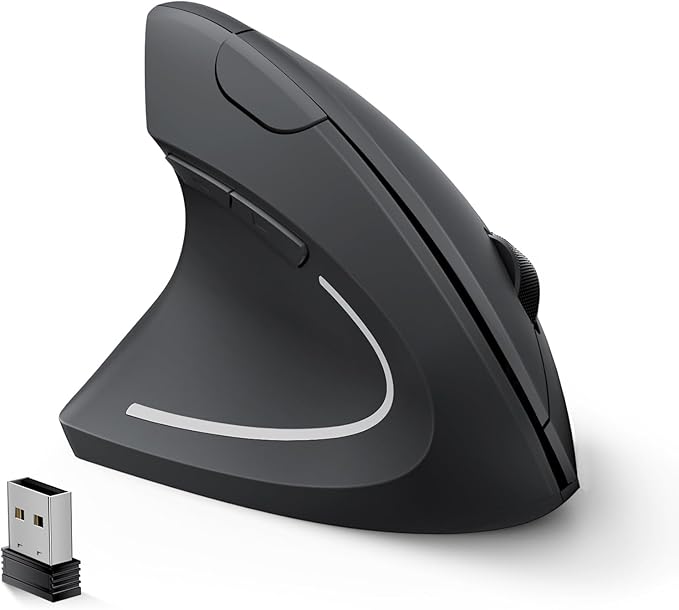 Lekvey Left Handed Ergonomic Mouse, Vertical Wireless Mouse for Left Hand, 2.4G USB Carpal Tunnel Lefty Mouse, 3 Adjustabl...