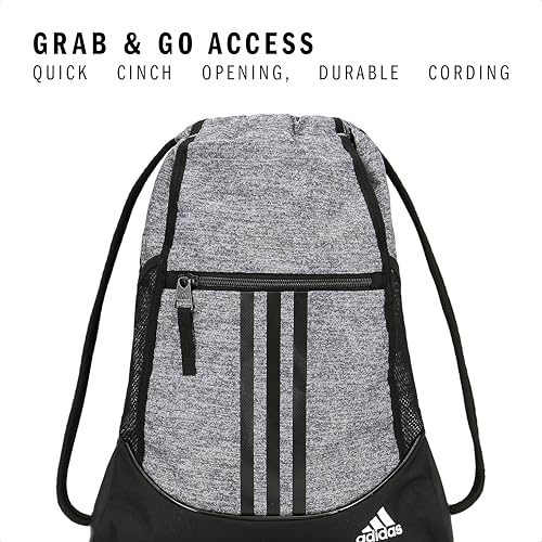 adidas Alliance Sackpack – Drawstring Backpack for Sports, Small Gym Bag