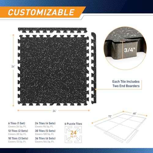 Marcy EVA Foam Interlocking Flooring Mat High Density Non-Slip Tiles for Fitness Equipment, Workout Cushion and Floor Protection