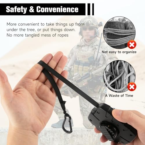 Upgraded Ultra Silent Retractable Bow and Gear Hoist - 30FT Quietest Safety System for Tree Stand Hunting, Essential Hunti...