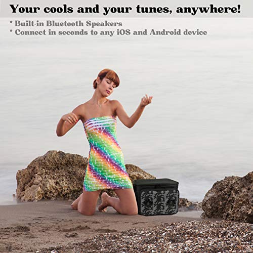 Beemojo Insulated Cooler Bag Bluetooth Speakers 24 cans 2 gallons Food Drinks | Rechargeable Battery Supports iOS & Androi...