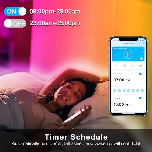 DAYBETTER 100 ft Smart WiFi Led Lights, Led Strip Lights Work with Alexa and Google Assistant, App Voice Remote Control Mu...