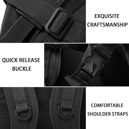 aiGear Tactical Backpack for Men, 25L Military Backpack, 3-Day Bug Out Bag for Camping Hiking Hunting with Molle System Ar...