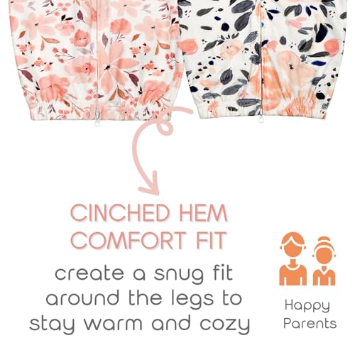 Vollmic Baby Sleep Sack 0-12 Months Newborn Sleeping Bag 100% Cotton Wearable Blanket 0.5 TOG 2 Packs