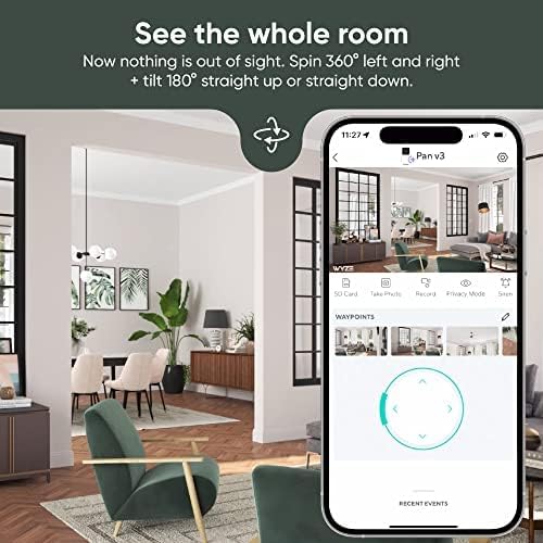 Wyze Cam Pan V3 Indoor/Outdoor Ip65 1080P 360 Pan/Tilt/Zoom Wifi Smart Home Security Camera, Motion Tracking For Baby/Pet, Color