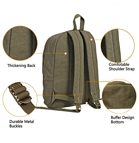 seemeroad Durable Canvas College Rucksack Laptop Excursion Backpack Travel Notebook School Backpack Bookbag For Men Women ...