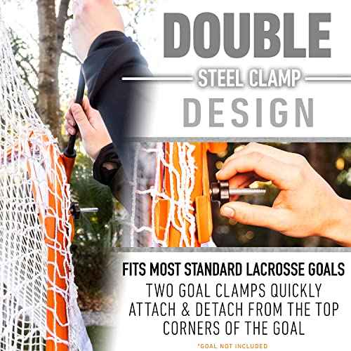 Franklin Sports Lacrosse Backstop Net - Lax Goal Backstop Net for Shooting Training + Practice - Extra Large + Durable - 12' x 9'
