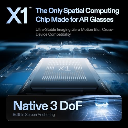 XREAL One Pro AR Glasses with X1 Chip, Native 3 DoF, X-Prism Optics, 57°FOV 171" 120Hz FHD Display, Sound by Bose, XR Glas...