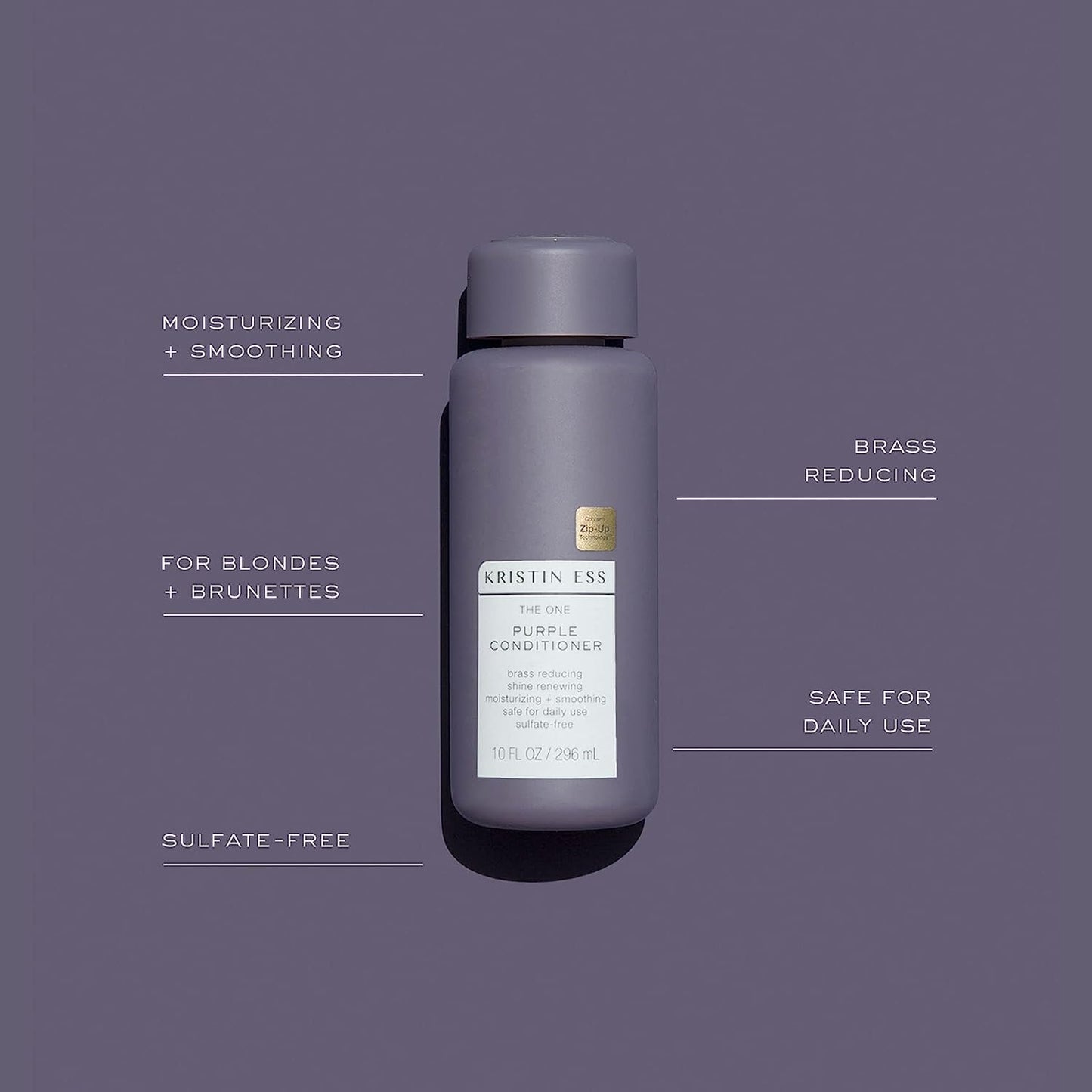 Kristin Ess Hair The One Purple Conditioner, Toning for Blonde Hair, Neutralizes Brass + Yellow Tones, Sulfate and Paraben Free,