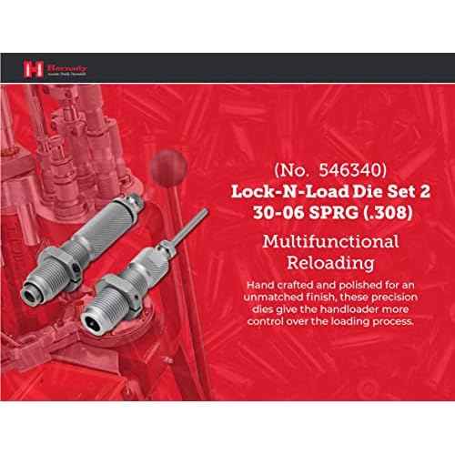Hornady 546340 DIESET 2 30-06 SPRG Springfield Custom Grade Reloading DIE Set (Series I Two-Die Set) (.308)