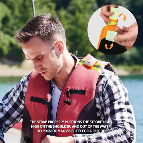 WICKED Life Jacket LED Strobe Light for Emergency Overboard Survival; Water Activated High Intensity Beam Long Range Rescu...