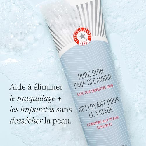 First Aid Beauty - Pure Skin Face Cleanser, Effectively Removes Makeup, Dirt, and Impurities, Gentle Cleanser Leaves Skin ...
