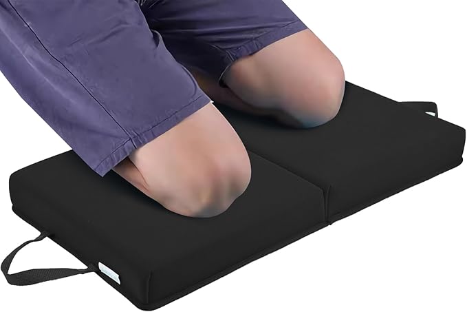 OFiSEXPT Garden Kneeling Pad, Memory Foam Knee Cushions for Gardening, Extra Thick Knee Pad, Water Resistant Prayer Pillow for Work, Yoga, Physical Therapy(Black)