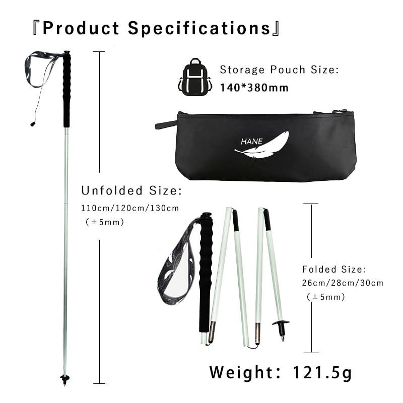 Kealing Carbon Fiber Trekking Poles, Set of 2 Folding Poles, 5 Sections, Ultralight, Trekking and Mountaineering, with Erg...