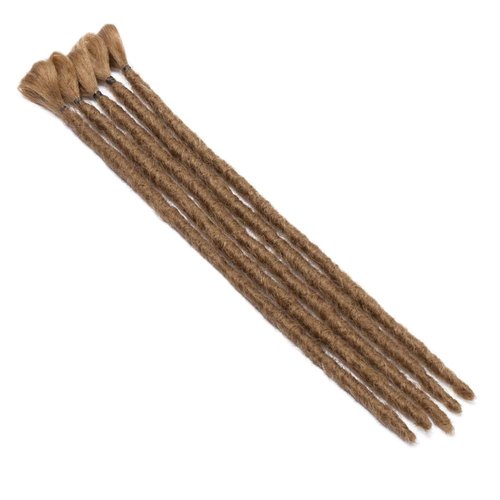 Hairro Dreadlocks Extensions 12 Inch Short 30 strands Soft Crochet Twist Braiding Hair for Men Faux Locs Dread Hairpieces Reggae Hippie Style Dark Blonde