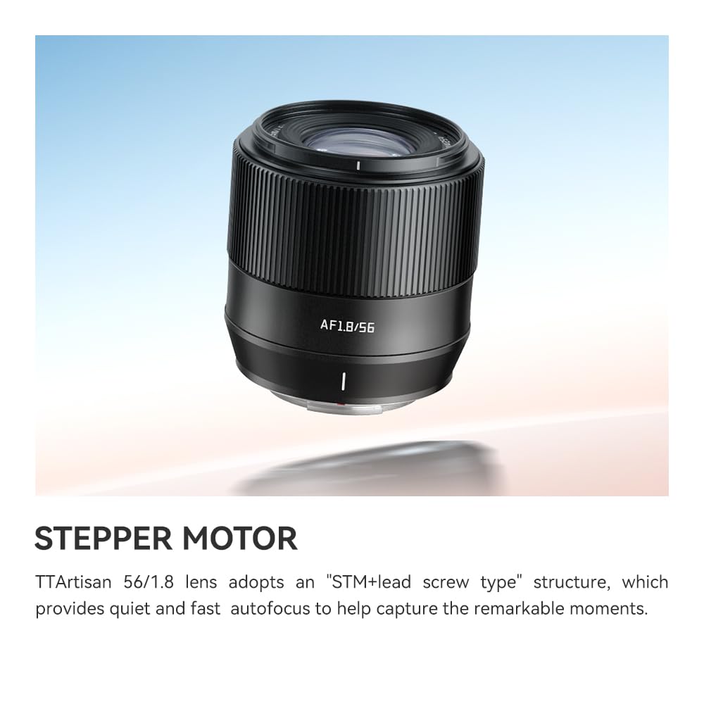 TTArtisan AF 56mm F1.8 Auto Focus Lens APS-C Compatible with Sony E-Mount Mirrorless Cameras A5000 A5100 A6000 A6100 A6300 A6400 A6500 A6600 NEX-3 NEX-3N NEX-3R NEX-5T NEX-5R NEX-5 (Black)