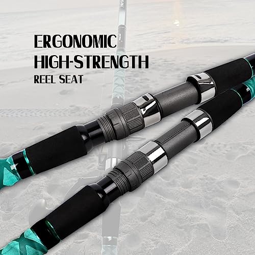 Fiblink Surf Fishing Rod Portable Travel Surf Spinning Rod 2 Piece/3 Piece/4 Piece Carbon Fiber Saltwater Fishing Rod 9'/1...