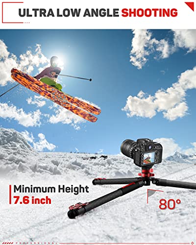 IFOOTAGE Bundle – 65" Carbon Fiber Video Tripod with Centre Pole and 85" Carbon Fiber Mini Jib Crane M1 III, Professional ...