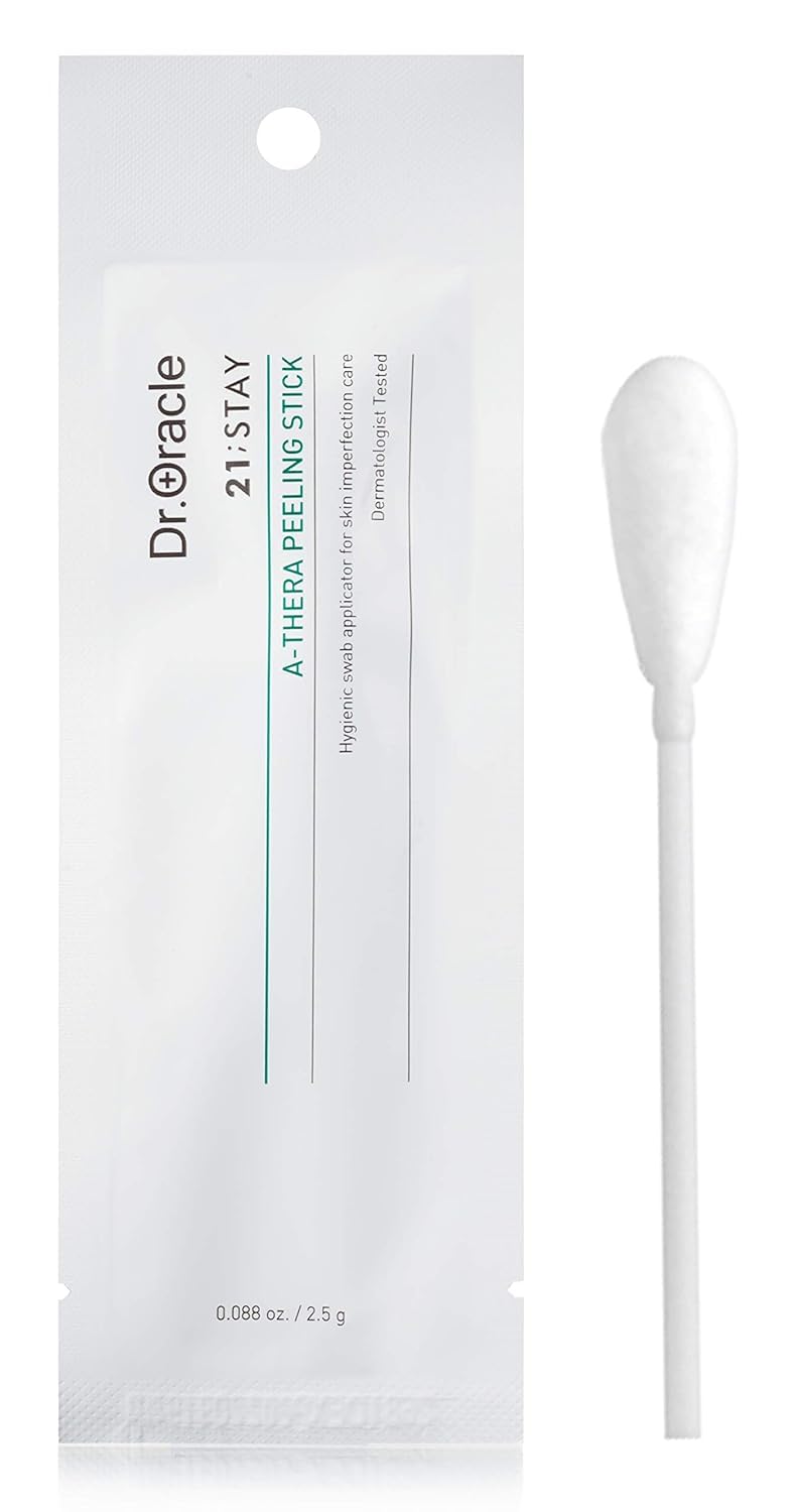 DR.ORACLE 21 Stay A-Thera Peeling Stick for Sensitive Skin - AHA, BHA, Tea Tree Oil, Exfoliating Swabs for Blackheads, Whitehead