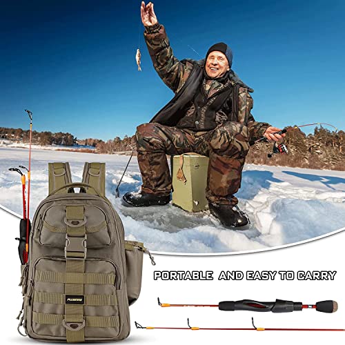 PLUSINNO Ice Fishing Rod, Ultralight and Sensitive Ice Fishing Rod and Reel Combo, 26"/27"/28" for Trout, Walleye, Perch, ...