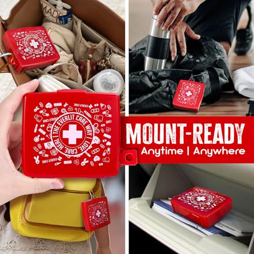 EVERLIT Pocket-Aid Mini First Aid Kit | Compact, Portable Hard-Shell Cases of 50 Items | Cuts, Scrapes, Wound Care Essenti...