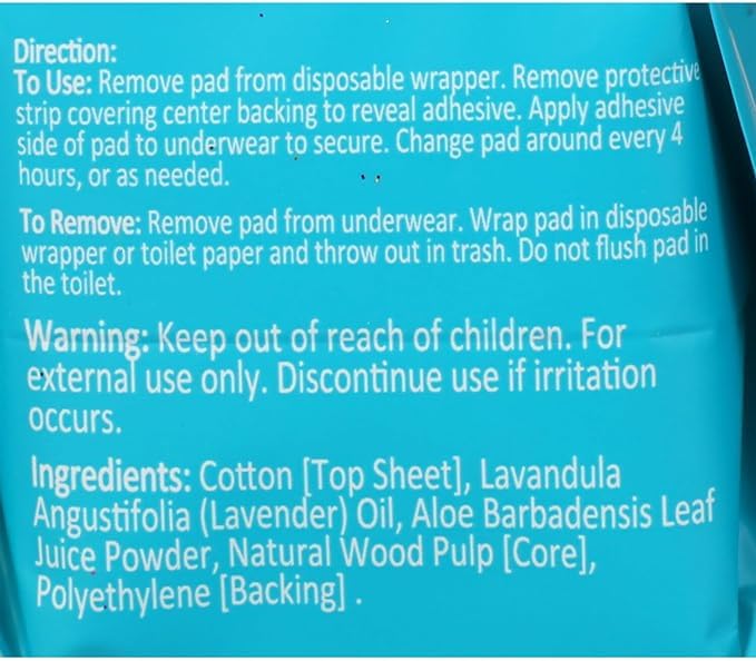 B.Pure Organic Cotton Lavender Infused Panty Day Liners 18 Count